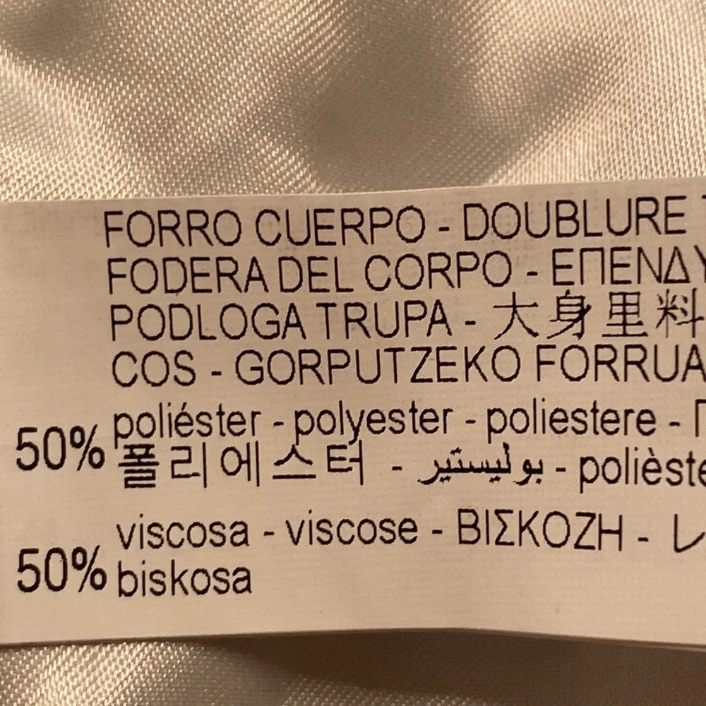 NWOT. Zara Man Stone Double-Breasted Suit Blazer. Size 42.